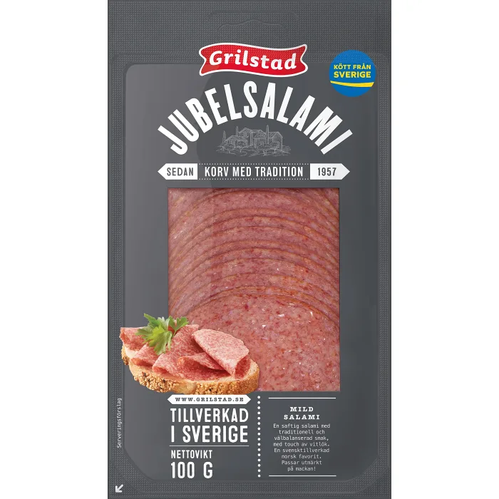 Jubelsalami Skivad 100g Grilstad Handla mat online från din lokala