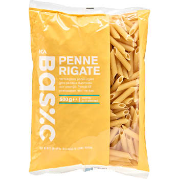 Pasta Penne Rigate 500g ICA Basic Handla mat online från din lokala