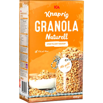 Granola naturell 450g ICA Handla mat online från din lokala ICA butik