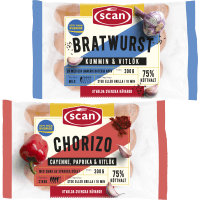 Illustration av Kryddiga korvar