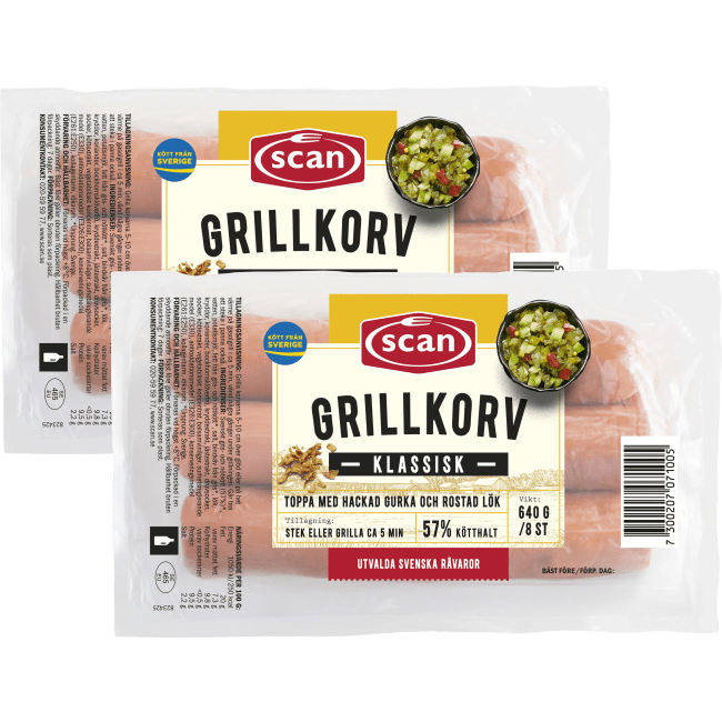 Illustration av Grillkorv