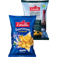 Illustration av Chips, Jordnötsringar, Västkustchips