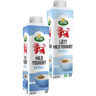 Illustration av Mild yoghurt naturell, vanilj