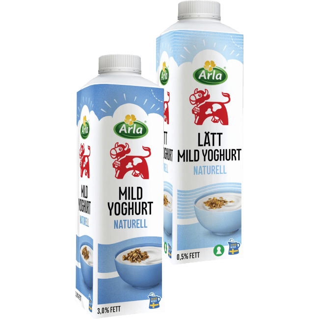 Illustration av Mild yoghurt naturell, vanilj
