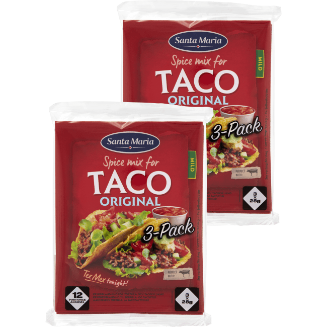 Illustration av Taco kryddmix 3-pack