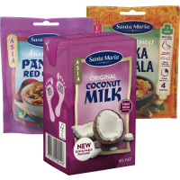 Illustration av Kokosmjölk, Asiatiska/Indiska kryddmixer