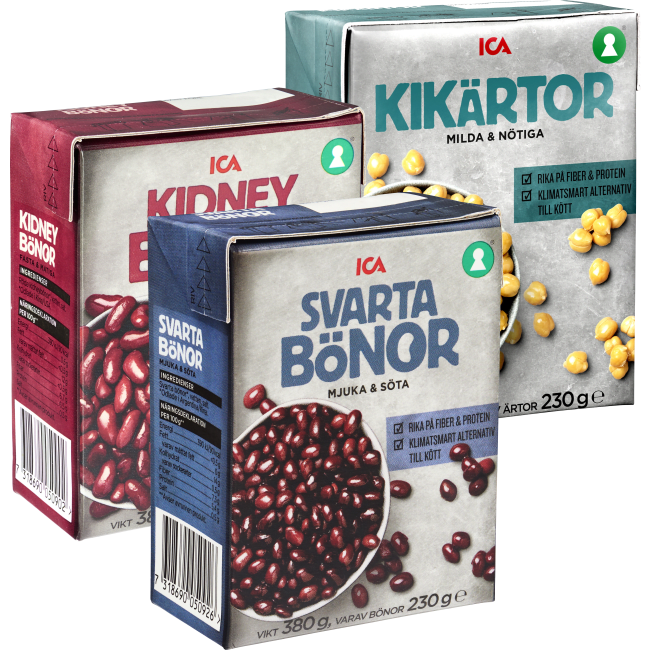 Illustration av Bönor, kikärtor, linser