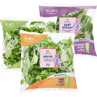 Illustration av Finbladiga sallater i påse