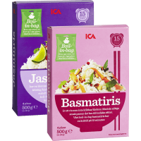 Illustration av Basmati-, Jasminris Boil in bag