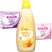 Illustration av Tvättmedel, sköljmedel