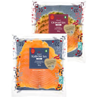 Illustration av Gravad, kallrökt, najad lax