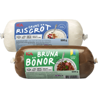 Illustration av Bruna bönor, risgröt