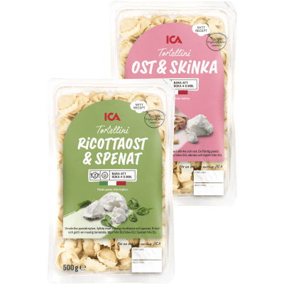 Tortelloni Ost & skinka, Ricotta & spenat