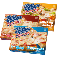 Illustration av Pan pizza Super size vesuvio