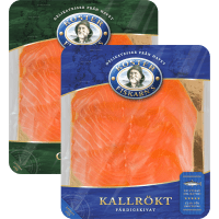 Illustration av Gravad, kallrökt, najad lax