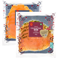 Illustration av Gravad, kallrökt, najad lax