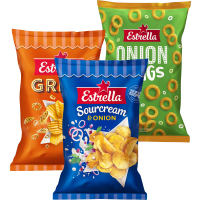 Illustration av Chips, Jordnötsringar, Ostbågar