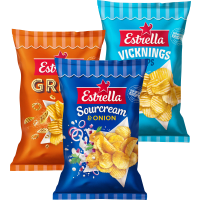 Illustration av Chips, Ringar, Ostbågar