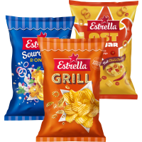 Illustration av Chips, Jordnötsringar, Ostbågar