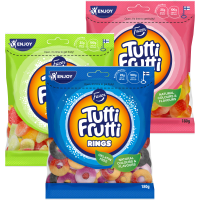 Illustration av Tutti Frutti Grön, Blå, Rosa & Ljusblå