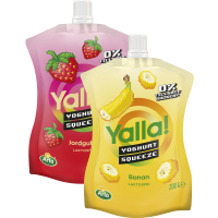 Illustration av Yoghurt squeeze banan