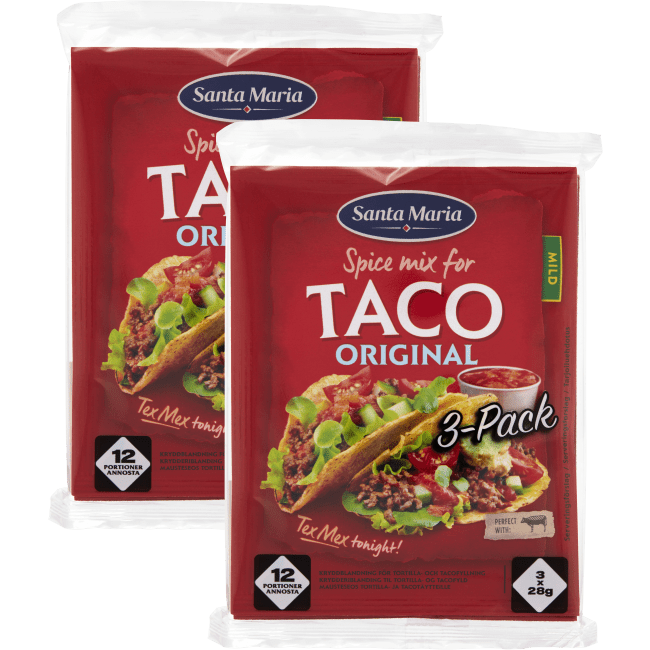 Illustration av Taco kryddmix 3-pack