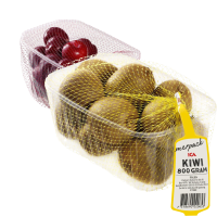 Illustration av Kiwi i korg och Plommon i korg
