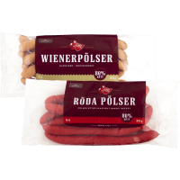 Illustration av Wienerpölser, röda pölser