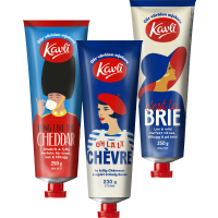Illustration av Brie, Chévre, Cheddar mjukost