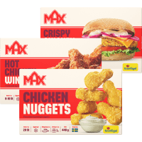 Illustration av Kycklingburgare, Nuggets, Wings