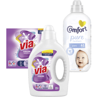 Illustration av Tvättmedel, sköljmedel