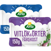 Illustration av Färskost Vitlök & örter + Naturell