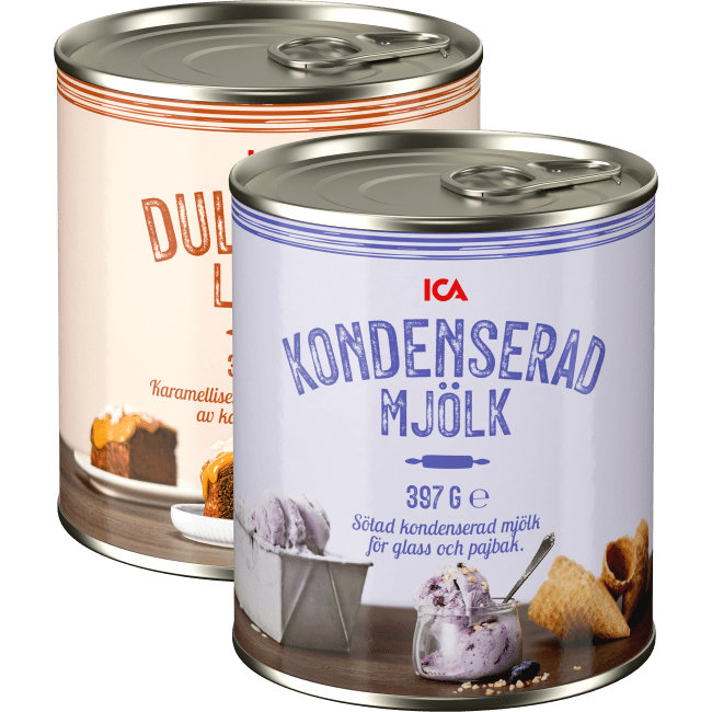 Illustration av Kondenserad-,Karamelliserad mjölk