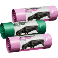 Illustration av Hundbajspåse rosa