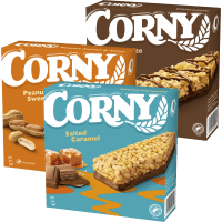 Illustration av Müslibars Corny 6-pack