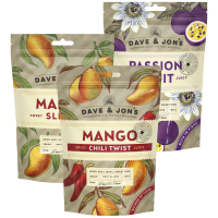 Illustration av Torkad Mango/Passionsfrukt DAVE & JON'S