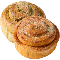 Illustration av Pizzabulle Margherita/pesto