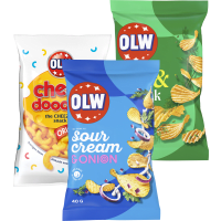 Illustration av Chips & Ostbågar, Småpåsar