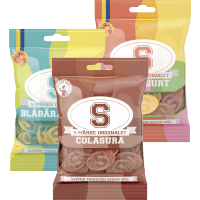 Illustration av S-Märke olika smaker