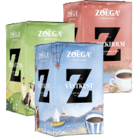 Illustration av V40 Kaffe Zoega 3 sorter