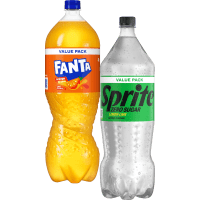 Illustration av Fanta/sprite 2L
