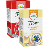 Illustration av Flora grädde 2,5dl