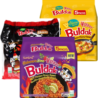 Illustration av Buldak nudlar storpack