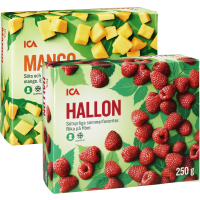 Illustration av Fryst mango, hallon