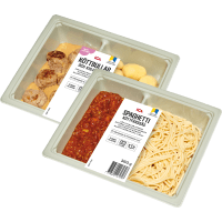 Illustration av Färska portionsrätter