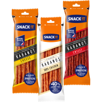 Illustration av Kabanoss Snacks Cheese/Kyckling/Chili