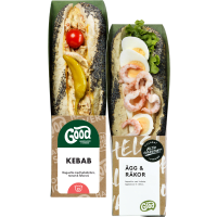 Illustration av Baguette Ägg & räkor/Kebab