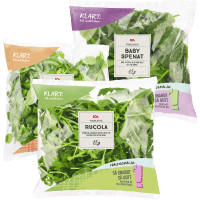 Illustration av Finbladiga sallater i påse