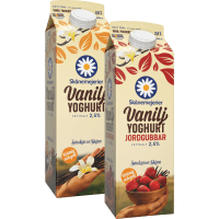 Illustration av Jordgubb/Vaniljyoghurt