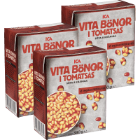 Illustration av Vita bönor i tomatsås